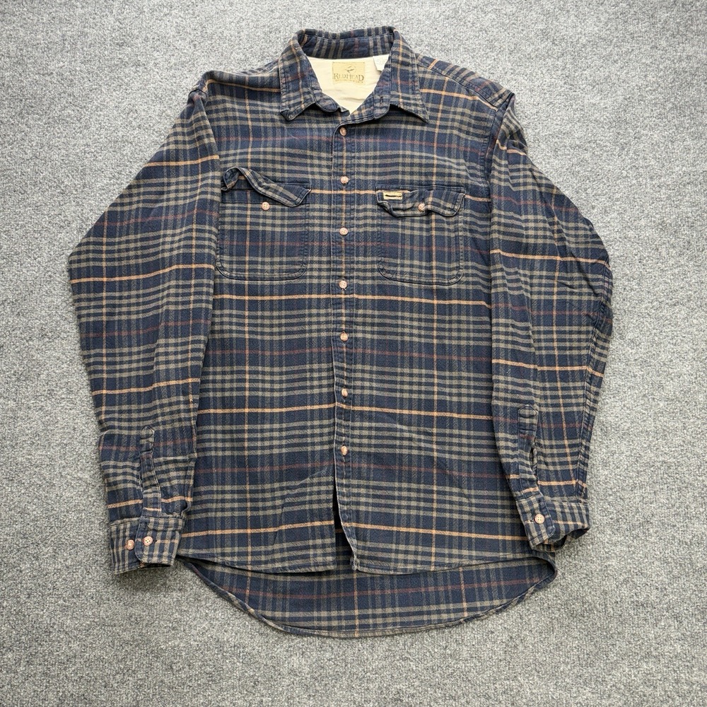 Redhead Flannel Shirt Men's‎ LT Vintage 90s Navy/Tan Outdoors